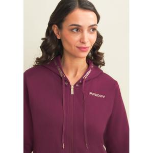 Hooded tracksuit with a contrasting gold logo for women Freddy image-5