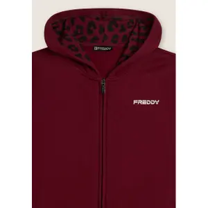 Hooded tracksuit with animal print and side slits for women Freddy image-6