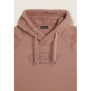 Damen Hoodie mit gekreuzter Kapuze und Sherpa-Ärmeln Freddy image-6