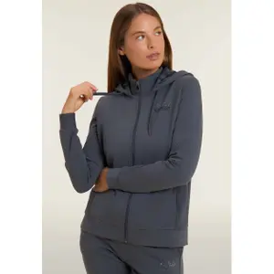 Damen Kapuzenpullover mit durchgehendem Reißverschluss und Stehkragen Freddy image-5