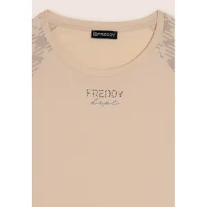 Μπλούζα T-shirt με ασύμμετρο τελείωμα, με μακριά μανίκια για γυναίκες Freddy image-2