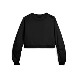 Γυναικείο cropped sweatshirt με τύπωμα στον ώμο Freddy image-0