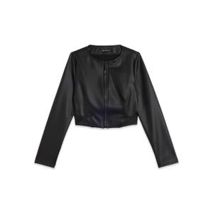 Women's leather jacket with metal zipper Freddy
