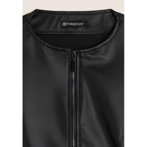Women's leather jacket with metal zipper Freddy image-2