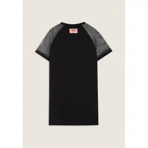 Long t-shirt dress with Lurex mesh sleeves for girls Freddy image-1