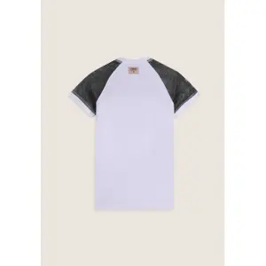 Long t-shirt dress with Lurex mesh sleeves for girls Freddy image-1