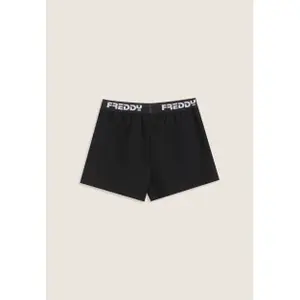 Calças curtas extensíveis com elástico jacquard em algodão para rapariga Freddy image-1