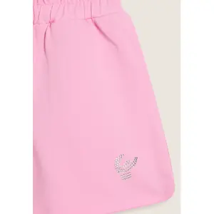 Calças curtas extensíveis com logo em lantejoulas em algodão para rapariga Freddy image-2