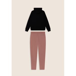 Damski dres z różowego dresowego materiału bawełnianego z zamkiem błyskawicznym i kapturem Freddy image-1