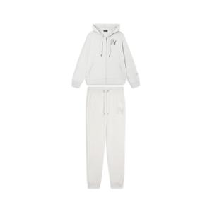 Damski dres z różowego dresowego materiału bawełnianego z zamkiem błyskawicznym i kapturem Freddy