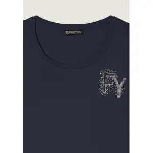 Damen T-Shirt mit Brustlogo aus Jersey Freddy College Luxe image-2