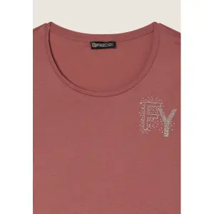 Damen T-Shirt mit Brustlogo aus Jersey Freddy College Luxe image-2