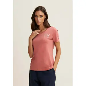 Damen T-Shirt mit Brustlogo aus Jersey Freddy College Luxe image-4