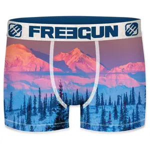 Boxer en polyester recyclé imprimé paysage de voyage Freegun (x4) image-1