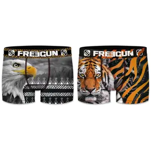 Lot de 2 boxers en polyester recyclé imprimé sauvages Freegun image-0