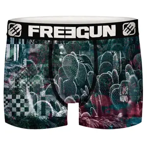 Children's landscape printed recycled polyester boxer shorts Freegun (x3) image-1