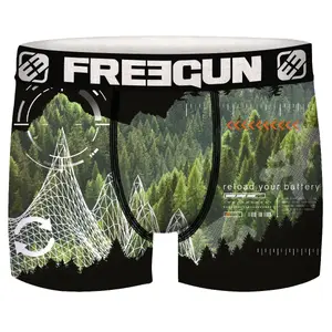 Children's landscape printed recycled polyester boxer shorts Freegun (x3) image-2
