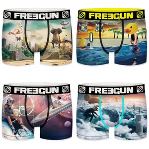 Children's boxer shorts Freegun Surrealist skate and surf (x4) image-0