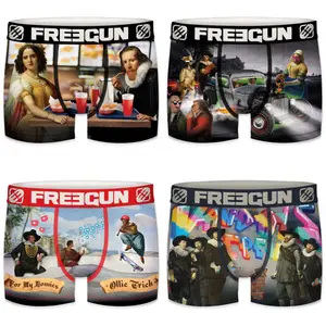 Children's boxer shorts Freegun Art attack buger (x4) image-0