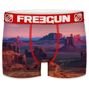 Children's landscape print boxer shorts in recycled polyester Freegun (x4) image-4