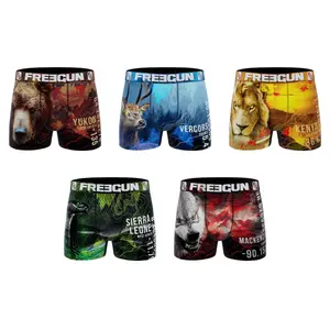Children's recycled polyester boxer shorts Freegun Animal Savage (x5) image-0