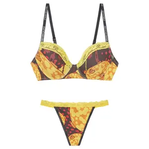 Ensemble soutien gorge string imprimé femme Freegun image-0