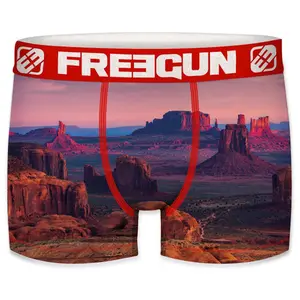 Lot de 2 boxers en polyester recyclé imprimé paysage enfant Freegun image-1
