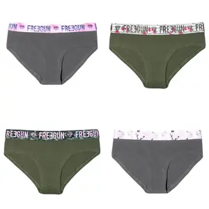 Girls' plain cotton boxer shorts Freegun (x4) image-1