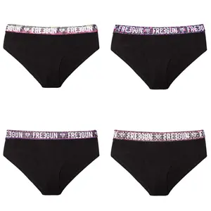 Girls' plain cotton boxer shorts Freegun (x4) image-0