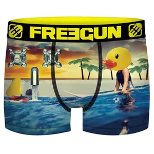 Boxer printed with duck skate and surf surrealist child Freegun image-0