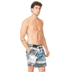 Short de bain court avec ceinture tissée Freegun Cit. image-1