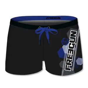 Boxer de bain uni avec logo rubber print enfant Freegun image-0