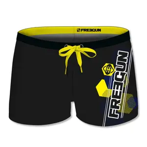 Boxer de bain uni avec logo rubber print enfant Freegun image-1