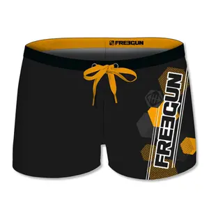Boxer de bain uni avec logo rubber print enfant Freegun image-1