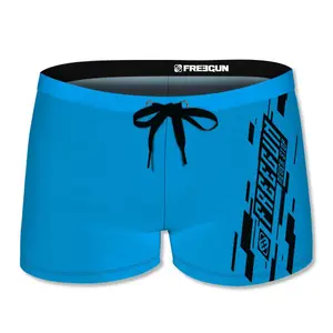 Boxer de bain uni avec logo rubber print enfant Freegun image-0