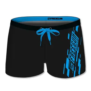 Boxer de bain uni avec logo rubber print en couleur enfant Freegun image-0