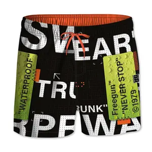 Short swim shorts with all-elastic waistband for children Freegun image-0