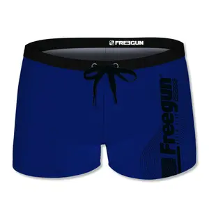 Boxer de bain uni avec logo rubber print en couleur enfant Freegun image-0