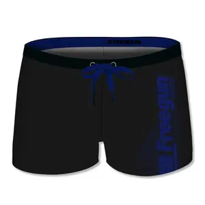 Boxer de bain uni avec logo rubber Freegun image-0