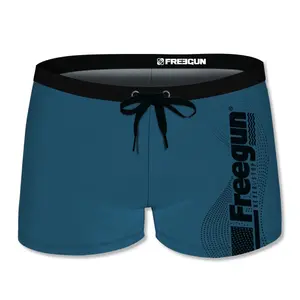 Boxer de bain uni avec logo rubber Freegun image-1