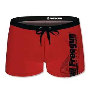 Boxer de bain uni avec logo rubber print en couleur enfant Freegun image-0