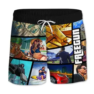 Short swim shorts with all-elastic waistband for children Freegun image-0