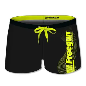 Boxer de bain uni avec logo rubber print en couleur enfant Freegun image-0