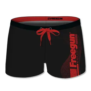 Boxer de bain uni avec logo rubber print en couleur enfant Freegun image-0