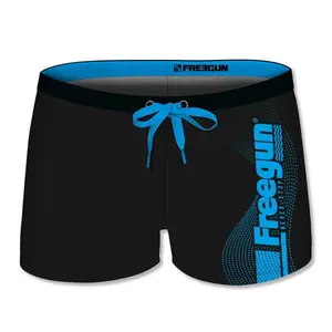 Boxer de bain uni avec logo rubber print en couleur enfant Freegun image-0