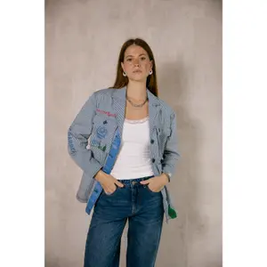 Woman's shirt Freeman T Porter Venty Stripes&Roses image-1