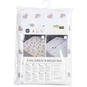 2-Piece Baby Bed Set FreeON by Bubaba Beige Hearts image-2