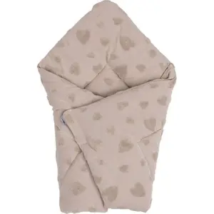 Baby swaddling Blanket FreeON by Bubaba Beige Hearts image-0