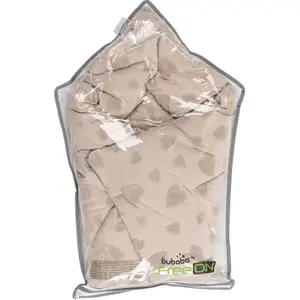 Baby swaddling Blanket FreeON by Bubaba Beige Hearts image-1