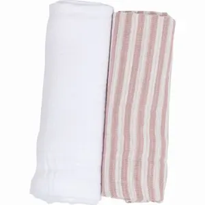 Cotton Muslin Swaddle for Babies FreeON by Bubaba Pink Stripes image-0